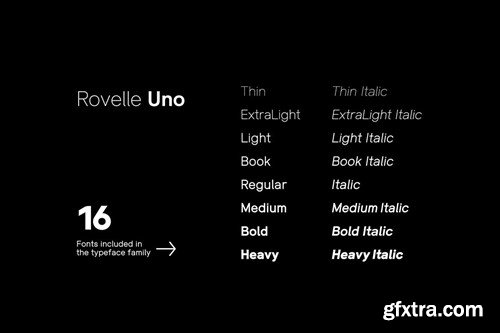 Rovelle Uno - Modern Sans-Serif Font Family 98X8DS2