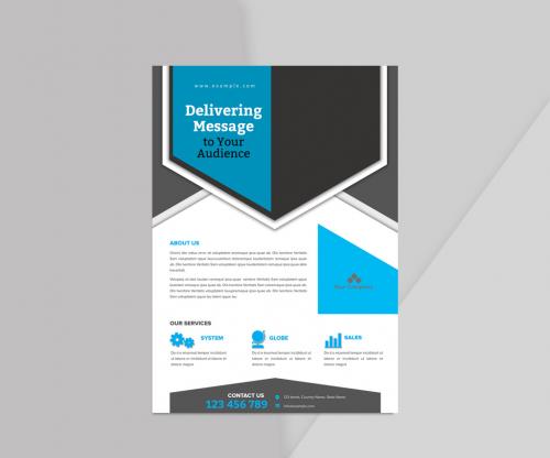 Flyer Layout in Blue Accents - 465402020