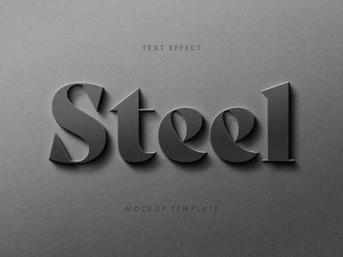 3D Steel Sign Text Effect Mockup - 465402559