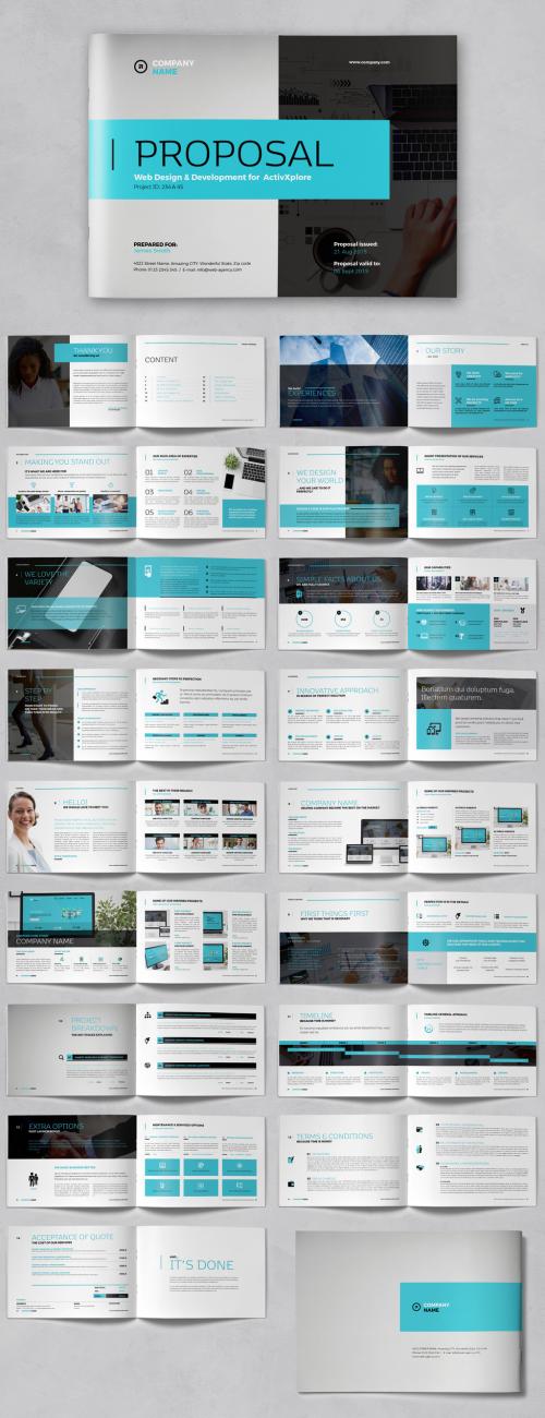 Business Project Proposal with Blue Accents - 465445855