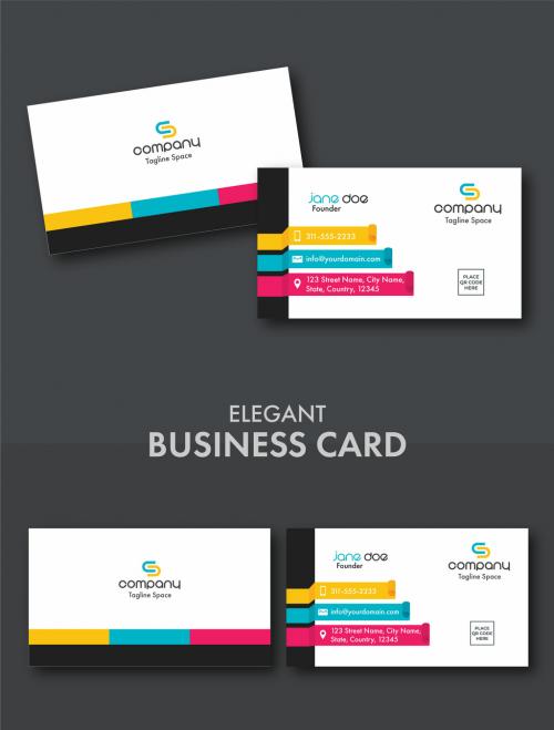 Abstract Business Card Layout - 465640652