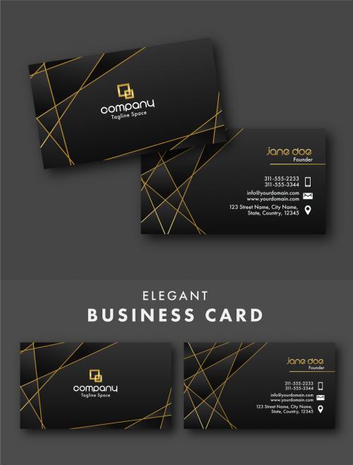 Abstract Business Card Layout - 465640660