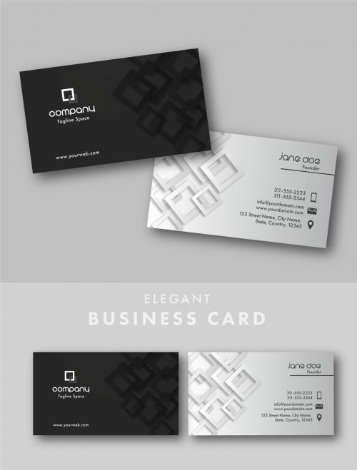 Abstract Business Card Layout - 465640664