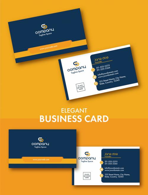 Abstract Business Card Layout - 465640668