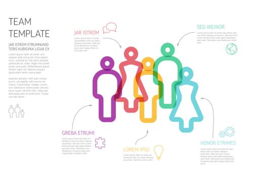 Thick Line Team Infographic Template for Company Overview or Hierarchy Schema - 465850505