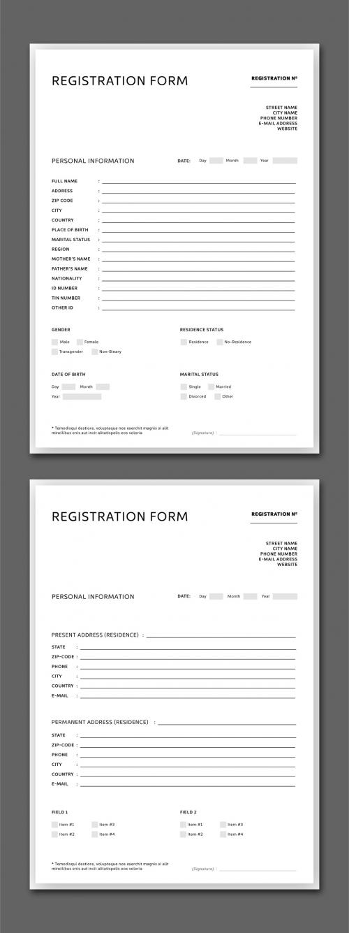 Registration Form Layout - 466042126