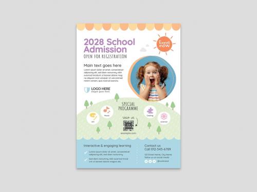 Kids School Education Kindergarten Daycare Flyer Layout - 466577469