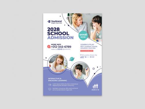Modern School Education Flyer Poster Banner Layout - 466577471