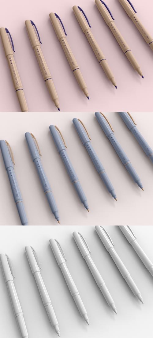 Six Pens Mockup - 466796267