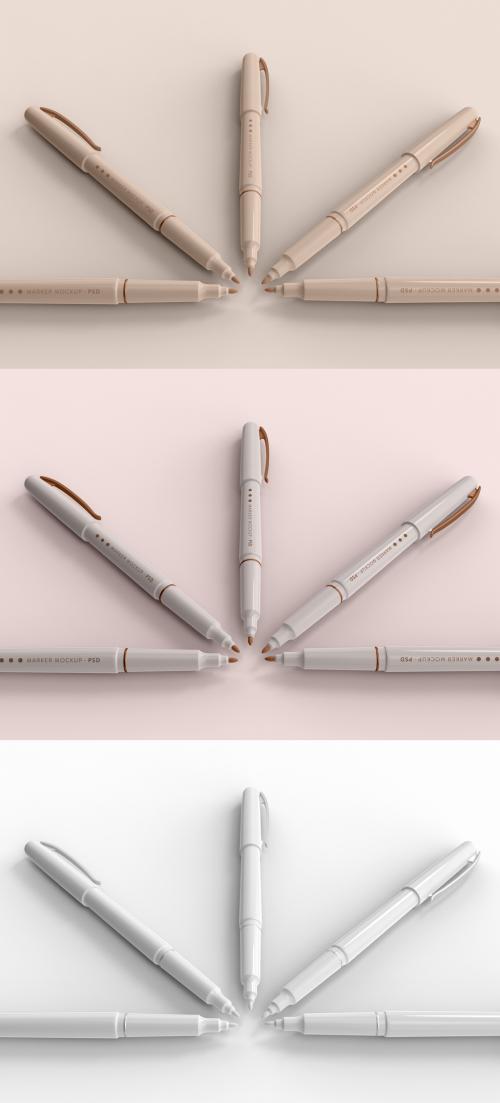 Five Pens Mockup - 466796284