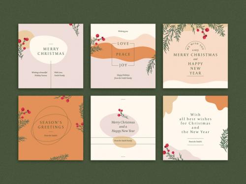 Modern Christmas Social Media Post Layout Set - 466797873