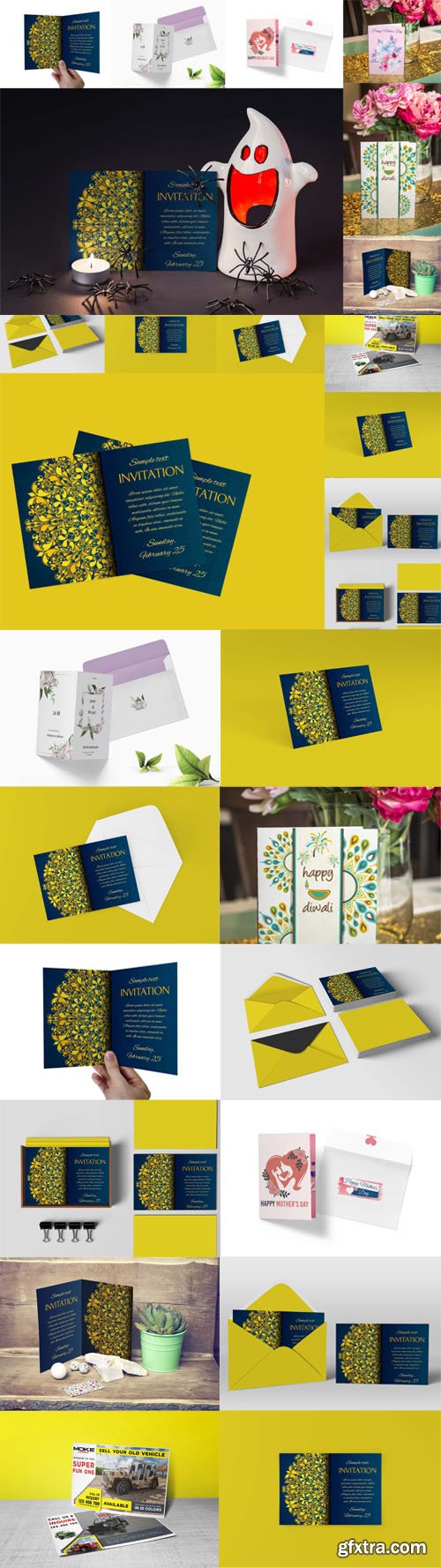 Postcards & Greeting Cards - PSD Mockups Templates