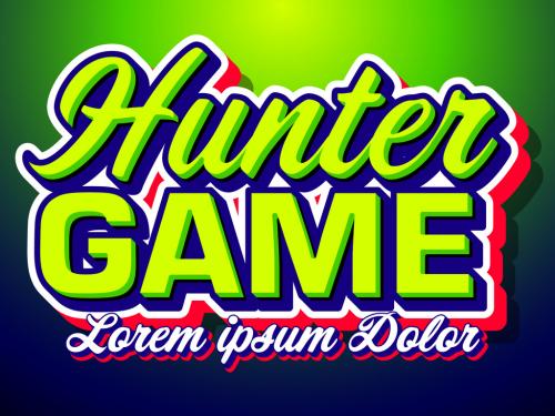 Hunter Game Green Poster Text Effect - 467237746