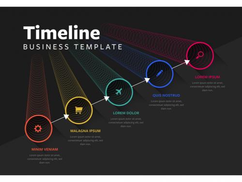 Business Infographic Timeline with 5 Options - 467447180