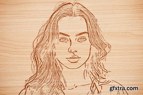 Wooden Sketch Photo Effect 8D4U24T