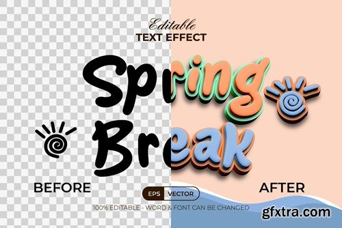 Spring Break Text Effect Soft Style LE6DH4V