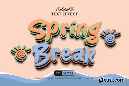 Spring Break Text Effect Soft Style LE6DH4V