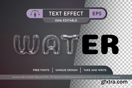 Glass Editable Text Effect, Graphic Style WGR92G8