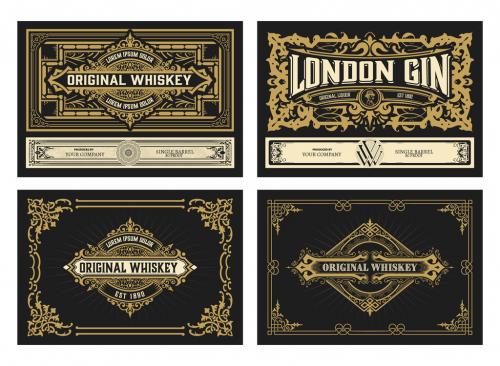 Set of 4 Vintage Labels for Packing - 468263016