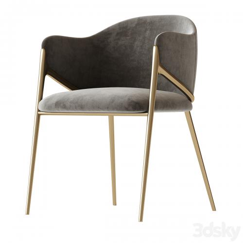 Metal Solid Back Arm Dining Chair Glam Chair for Dining Room