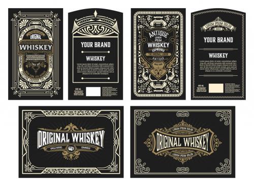 Set of 6 Vintage Labels for Packing - 468263024