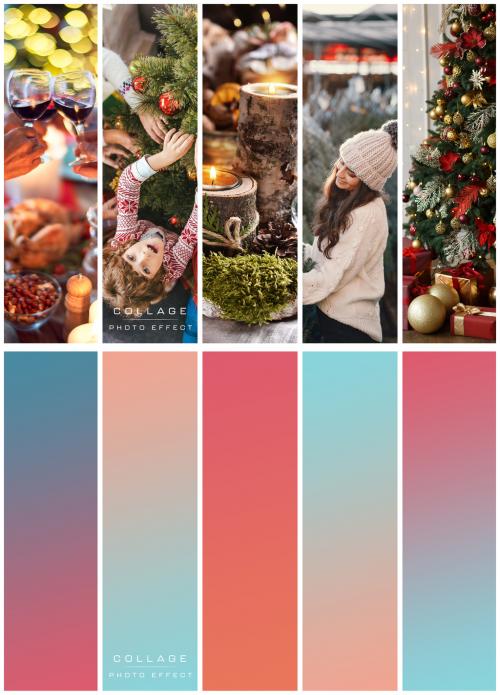 Photo Collage Strip Effect Mockup - 468263446