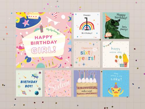 Birthday Greeting Layout Set - 468676391