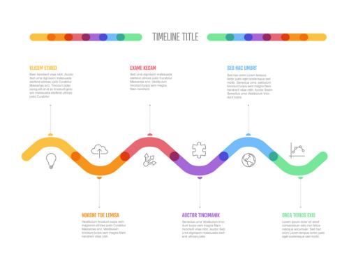 Thick Line Infogrpahic Horizontal Timeline Diagram Layout - 468676468