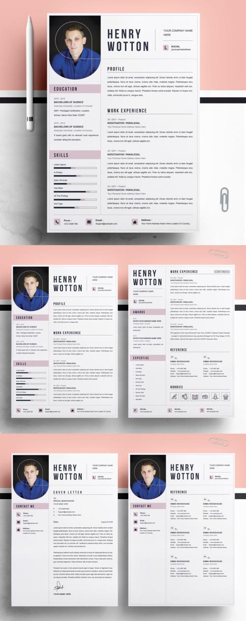 Creative Resume Layout with Photo - 468676474