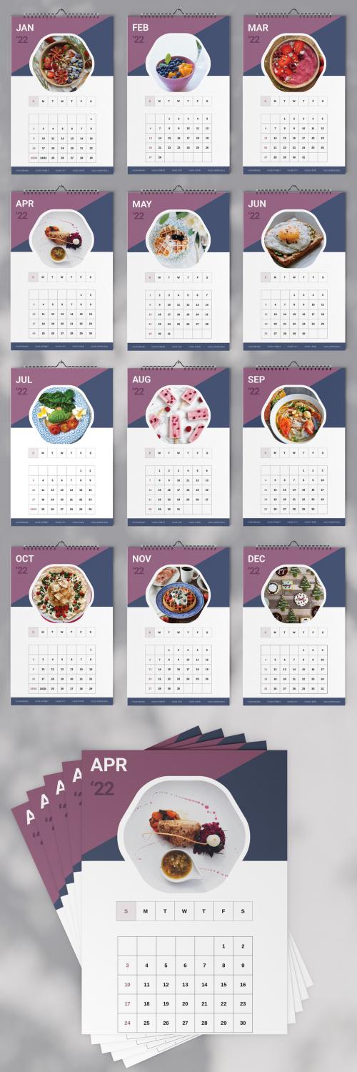 Food Wall Calendar 2022 Layout - 468851586