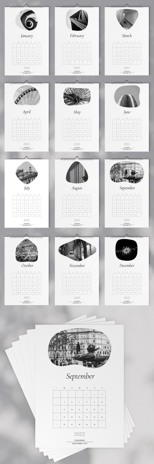 Minimal Wall Calendar 2022 Layout - 468851592