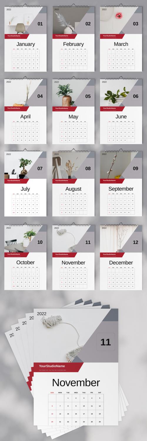 Corporate Wall Calendar 2022 Layout - 468851594