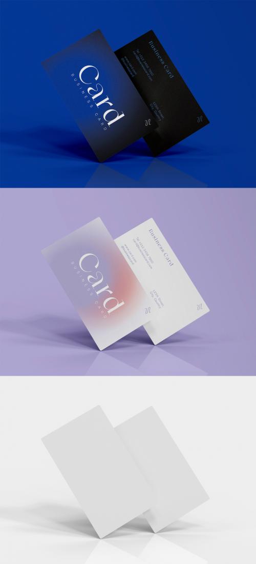 3D Front and Back Business Cards Mockup - 469582263