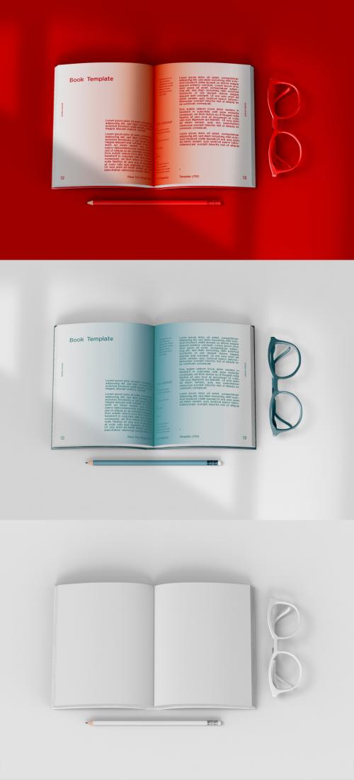 3D Opened Book Mockup - 469582271