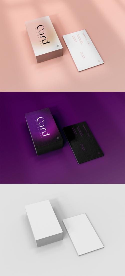 3D Stack of Front and Back Business Card - 469582275