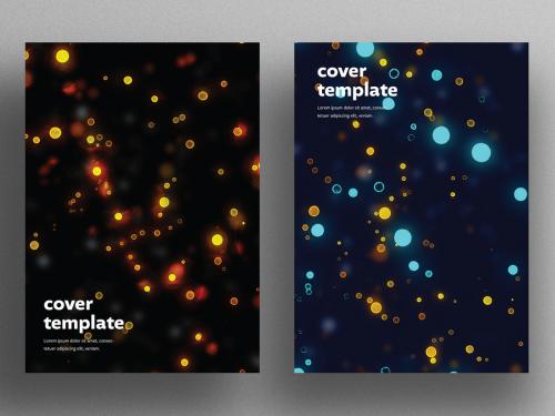 Poster Layouts with Abstract Glowing Light Background - 469582467