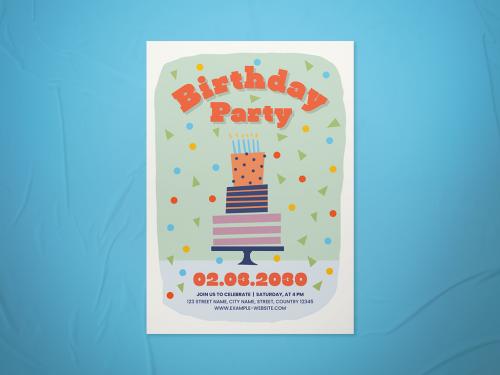 Birthday Party Flyer Layout - 470190618