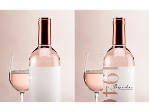 Rose Wine Bottle Mockup - 470191853