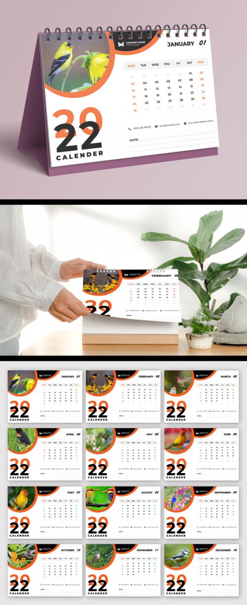 Desk Calendar Layout Design 2022 - 470735309
