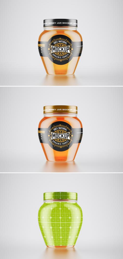 Honey Glass Jar Mockup - 470947545