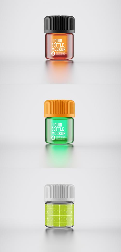 Amber Glass Cosmetic Bottle Mockup - 470947559