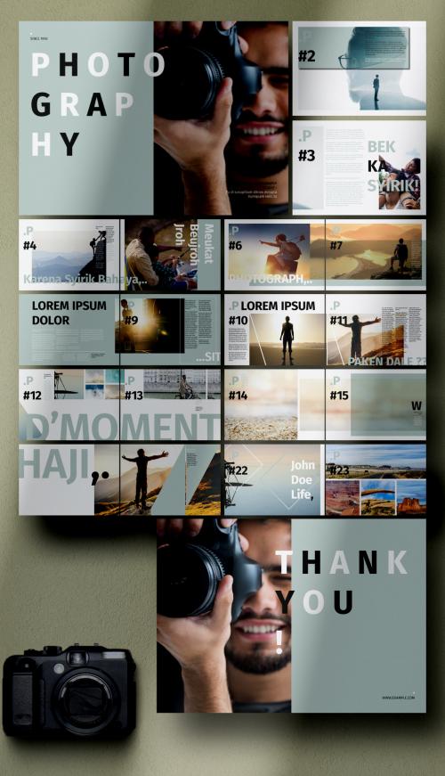 Photography Album Template with Grey Accent - 471147873