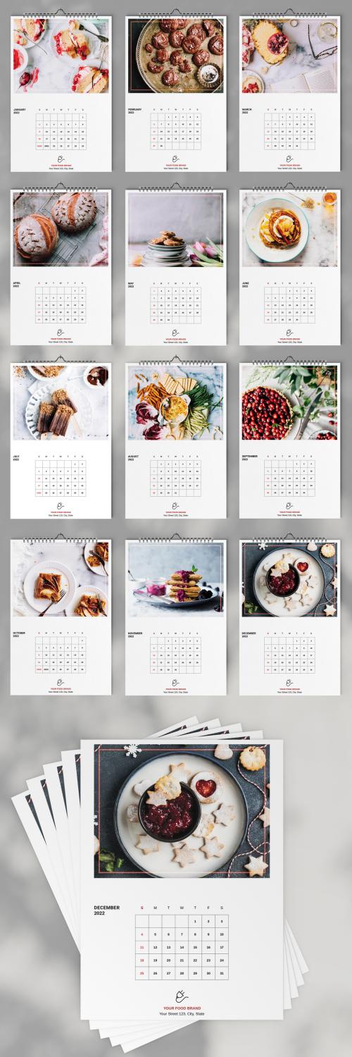 Food Company Wall Calendar 2022 Layout - 471148054