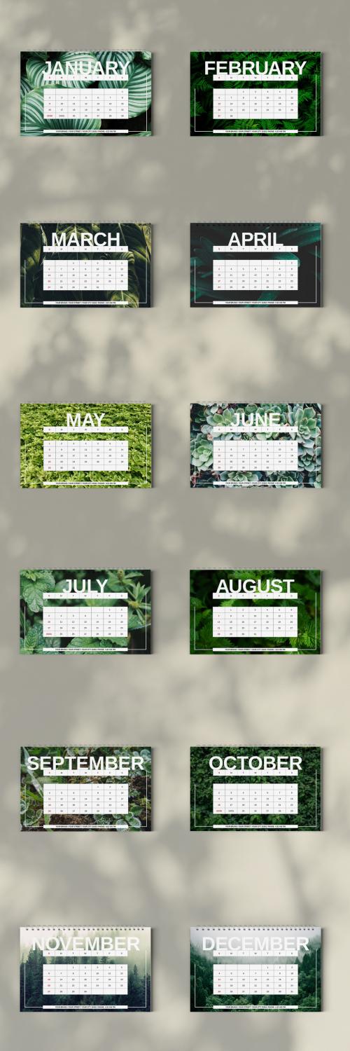 Green Plants Desk Calendar 2022 Layout - 471148060
