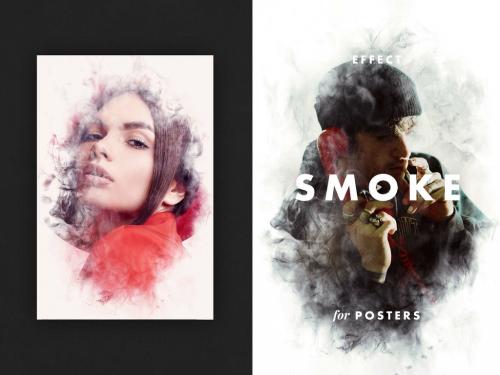 Smoke Portrait Photo Effect Mockup - 472107111