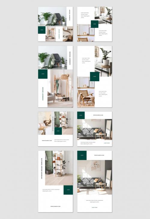 Clean Social Media Layout Set with Teal Accent - 472107932