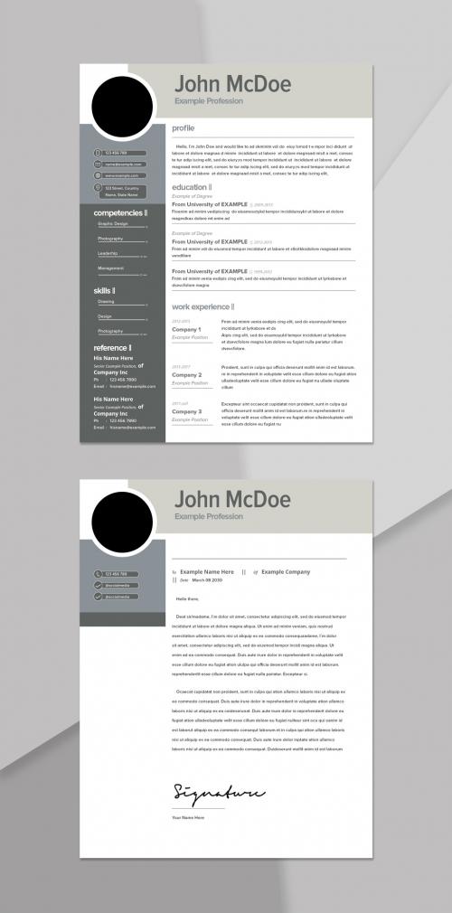 Resume with Grey Accents - 472300982