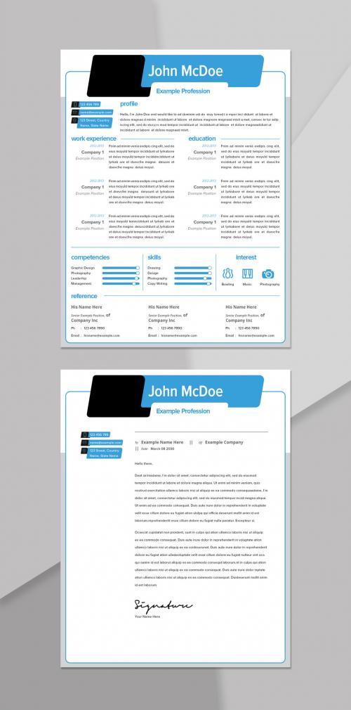 Resume with Blue Accents - 472300986