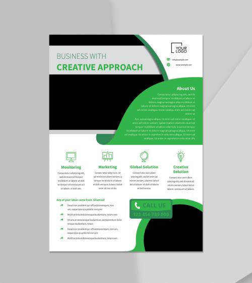 Business Flyer with Green Accents - 472300990