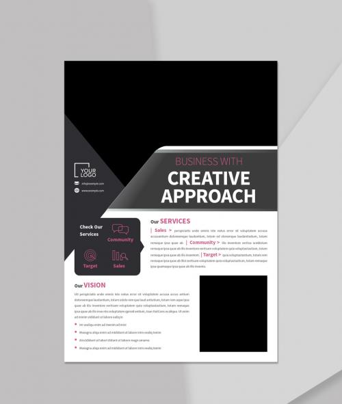 Flyer with Black and Pink Accents - 472300998